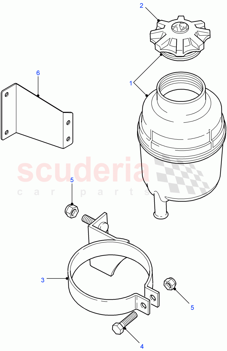 Power Steering Reservoir-Plastic (With Power Steering (Fixed Ratio)) ((V) FROM7A000001) of Land Rover Land Rover Defender (2007-2016)
