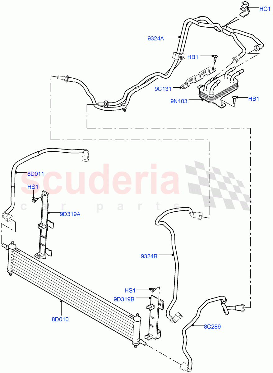 Fuel Cooler Assembly (4.4L DOHC DITC V8 Diesel) of Land Rover Land Rover Range Rover (2012-2021) [4.4 DOHC Diesel V8 DITC]