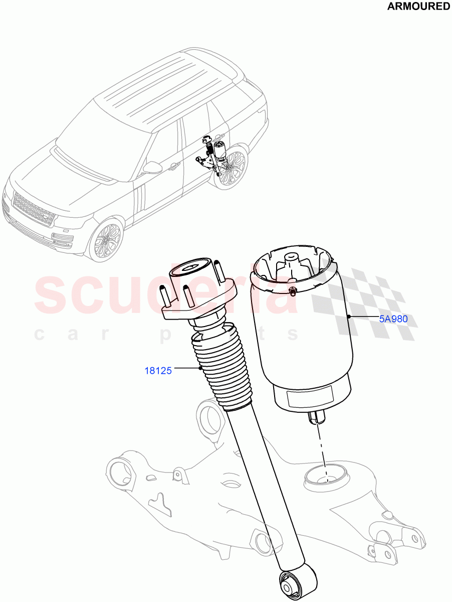 Rear Springs And Shock Absorbers(Armoured)((V)FROMEA000001) of Land Rover Land Rover Range Rover (2012-2021) [4.4 DOHC Diesel V8 DITC]