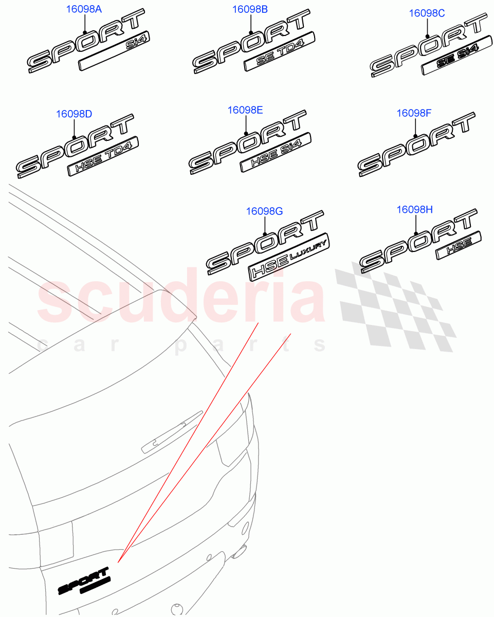 Name Plates(Itatiaia (Brazil))((V)FROMGT000001) of Land Rover Land Rover Discovery Sport (2015+) [1.5 I3 Turbo Petrol AJ20P3]