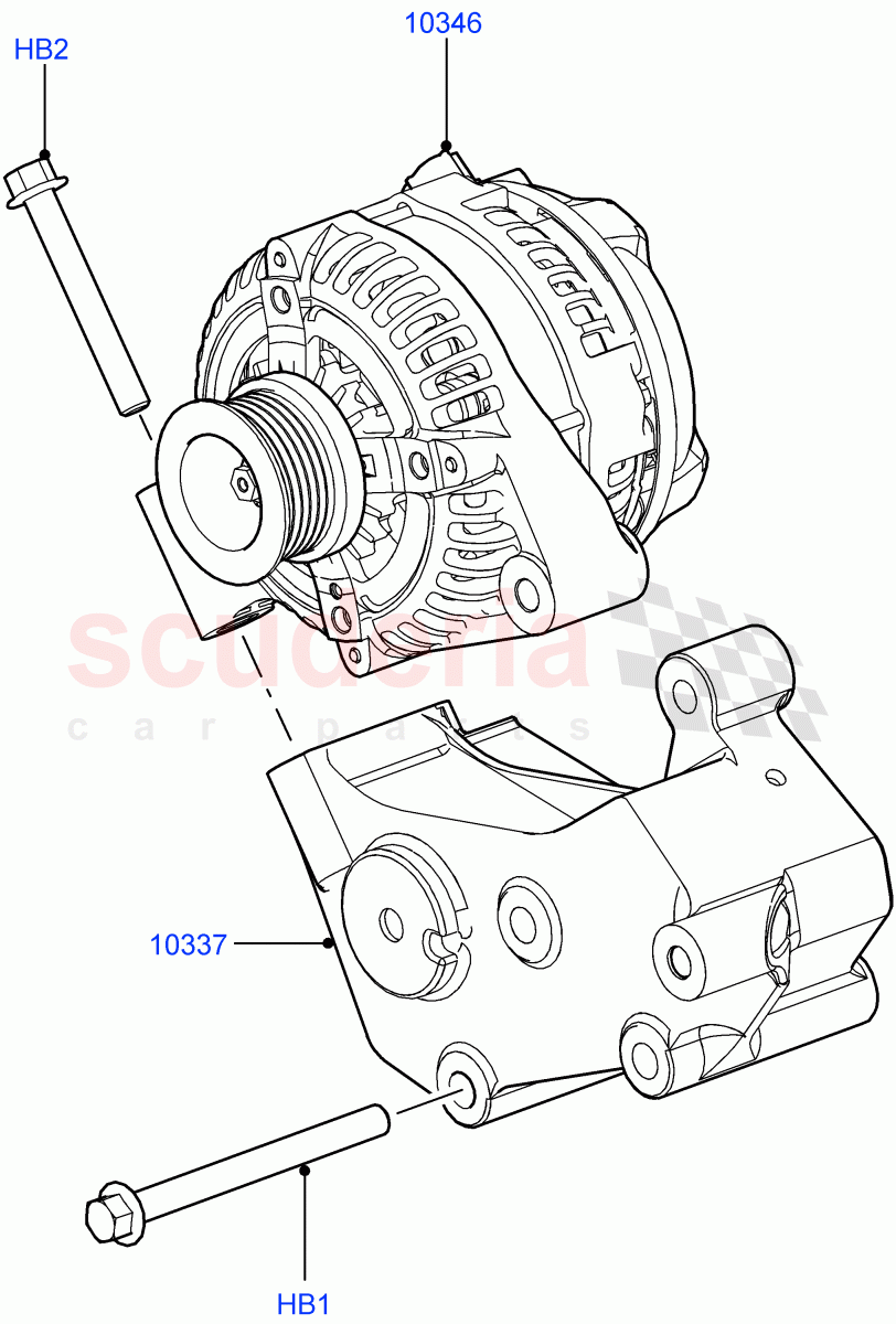 Alternator And Mountings(Cologne V6 4.0 EFI (SOHC))((V)FROMAA000001) of Land Rover Land Rover Discovery 4 (2010-2016) [5.0 OHC SGDI NA V8 Petrol]