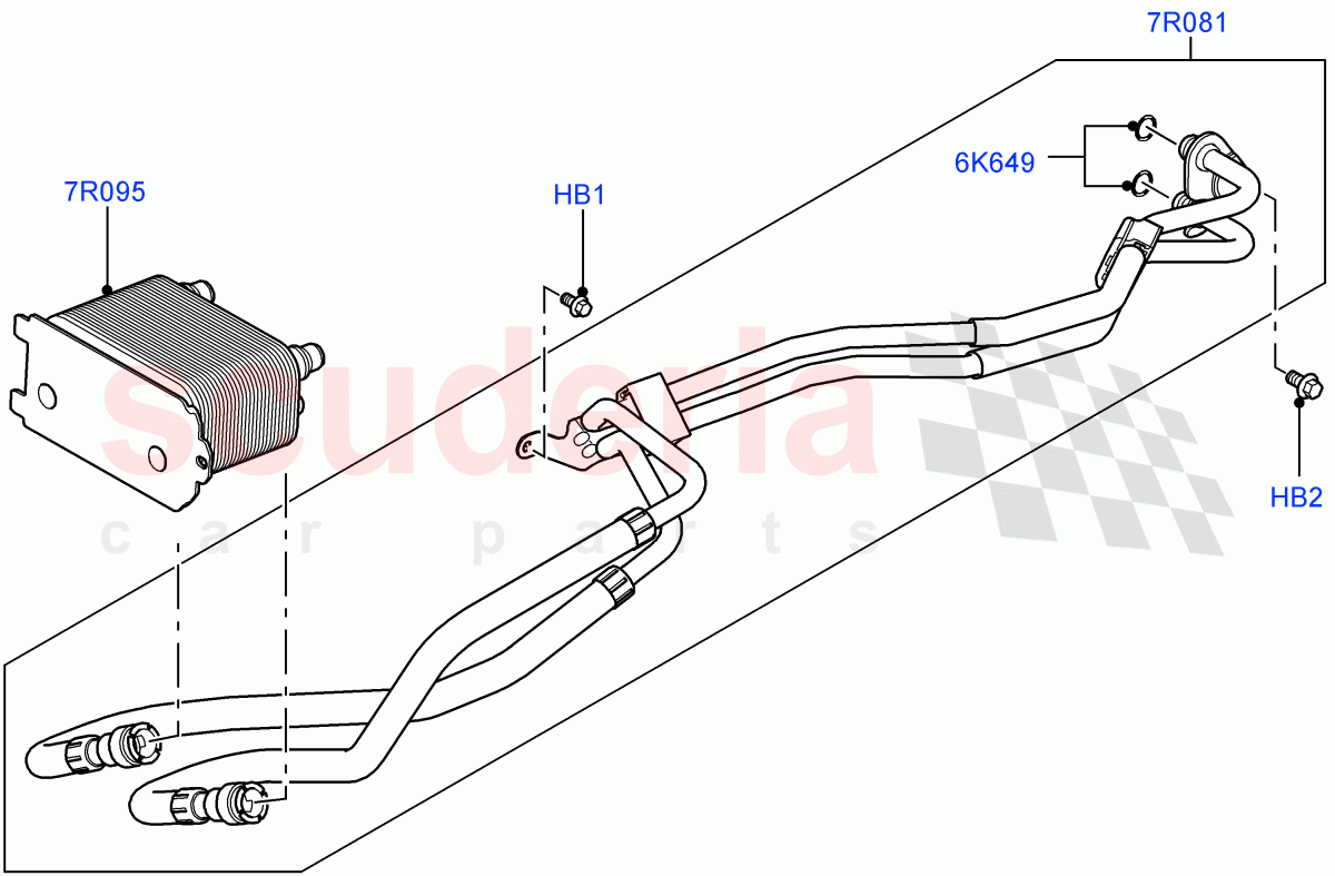 Transmission Cooling Systems(5.0L OHC SGDI SC V8 Petrol - AJ133,6 Speed Auto Transmission ZF 6HP28,5.0L OHC SGDI NA V8 Petrol - AJ133)((V)FROMAA000001) of Land Rover Land Rover Range Rover (2010-2012) [4.4 DOHC Diesel V8 DITC]