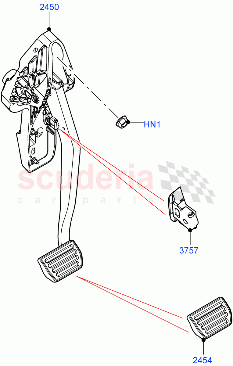 Brake And Clutch Controls(9 Speed Auto Trans 9HP50,Itatiaia (Brazil)) of Land Rover Land Rover Range Rover Evoque (2019+) [2.0 Turbo Diesel]