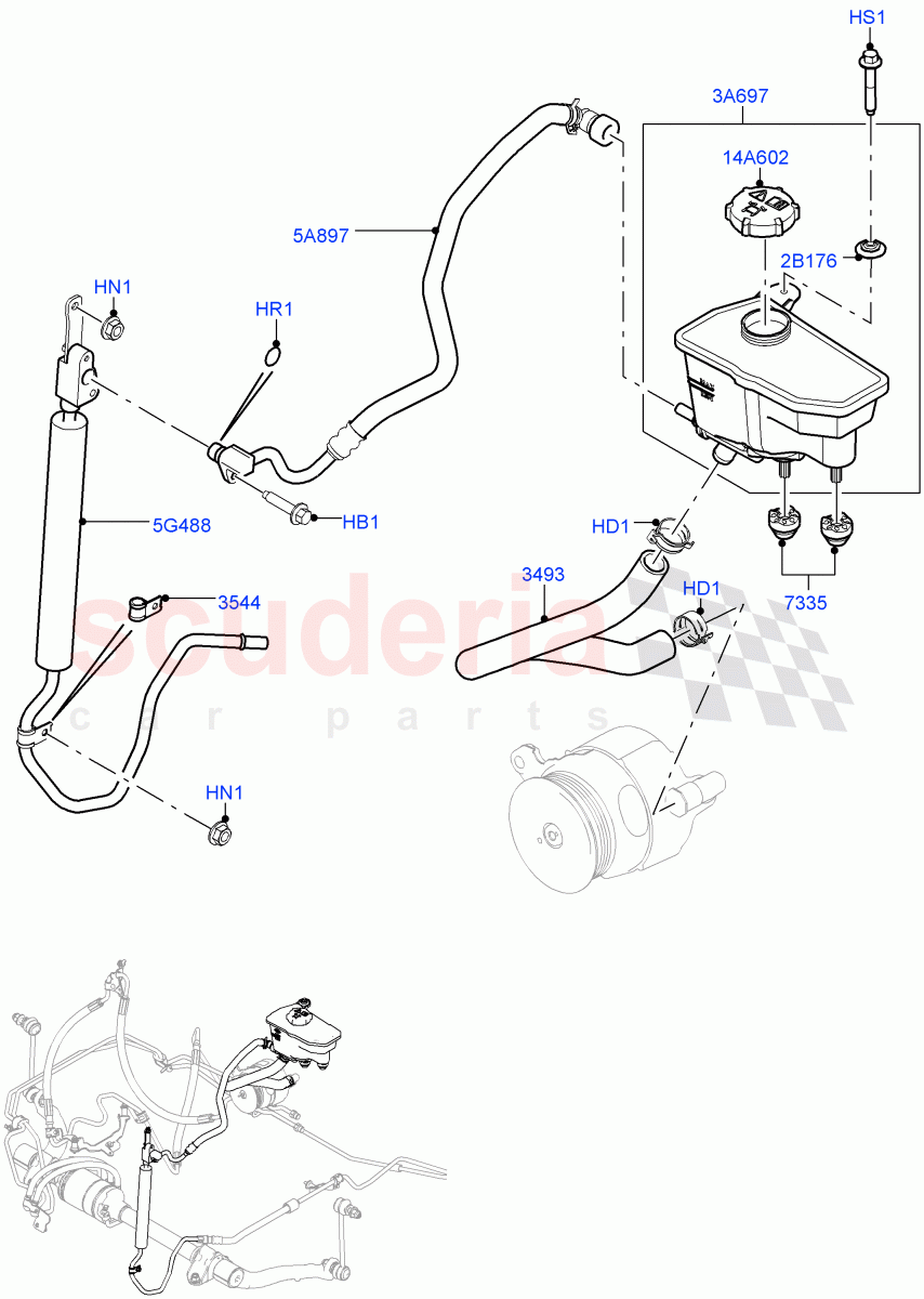 Active Anti-Roll Bar System(Reservoir, Cooler)(3.0 V6 Diesel,Electronic Air Suspension With ACE,Sport Suspension w/ARC)((V)FROMKA000001) of Land Rover Land Rover Range Rover Sport (2014+) [2.0 Turbo Diesel]