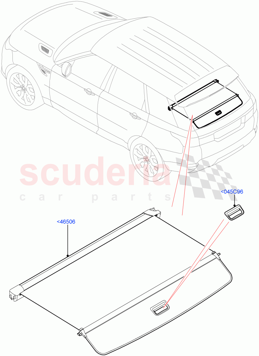 Load Compartment Trim(Package Tray, Upper)(With Load Area Cover) of Land Rover Land Rover Range Rover Sport (2014+) [3.0 I6 Turbo Petrol AJ20P6]