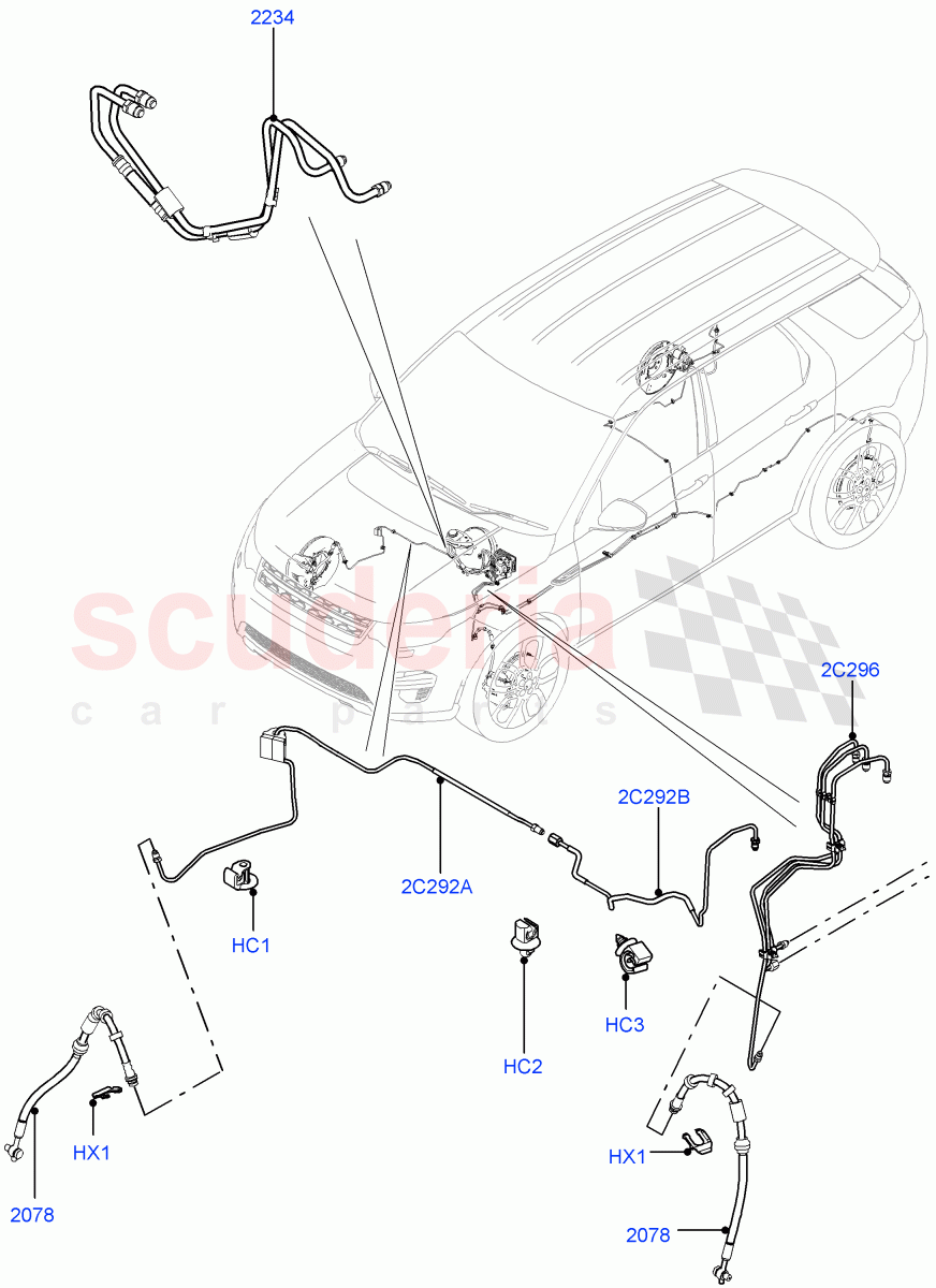 Front Brake Pipes(Itatiaia (Brazil))((V)FROMGT000001) of Land Rover Land Rover Discovery Sport (2015+) [1.5 I3 Turbo Petrol AJ20P3]