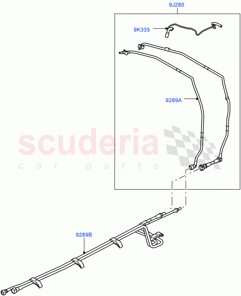 Fuel Lines (Rear Centre) (3.6L V8 32V DOHC EFi Diesel Lion) ((V) FROMAA000001) of Land Rover Land Rover Range Rover (2010-2012) [3.6 V8 32V DOHC EFI Diesel]