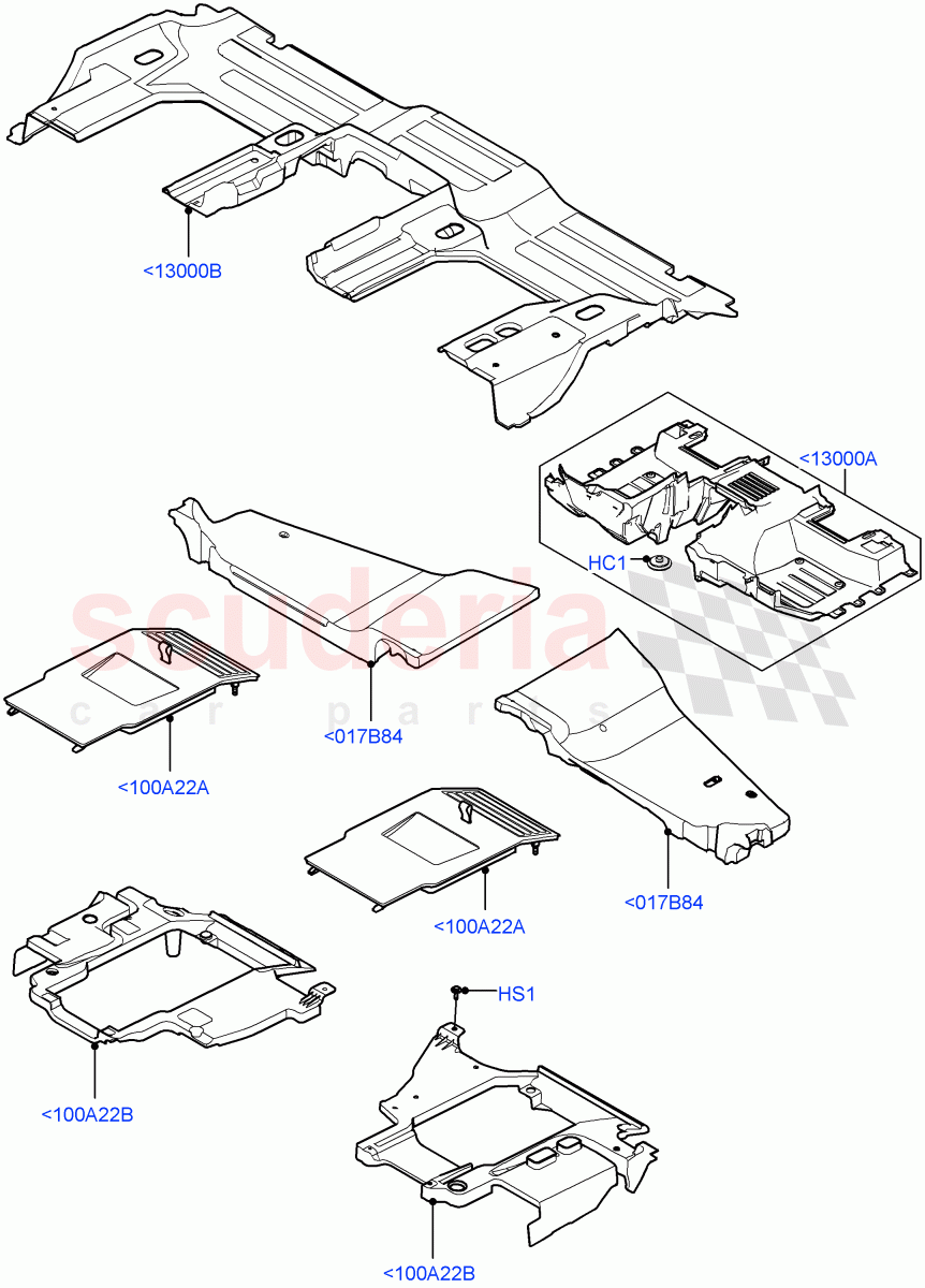 Floor Trim(Floor Carpets, Commercial)(Standard Wheelbase,Version - Commercial)((V)FROMM2000001) of Land Rover Land Rover Defender (2020+) [3.0 I6 Turbo Petrol AJ20P6]