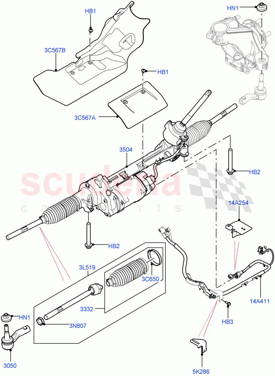 Steering Gear(RHD,Halewood (UK)) of Land Rover Land Rover Range Rover Evoque (2012-2018) [2.2 Single Turbo Diesel]