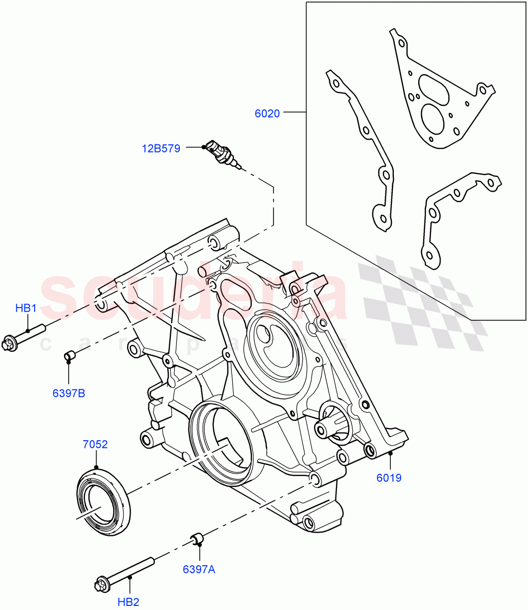 Timing Gear Covers(4.4 V8 Turbo Petrol (NC10)) of Land Rover Land Rover Range Rover (2022+) [4.4 V8 Turbo Petrol NC10]