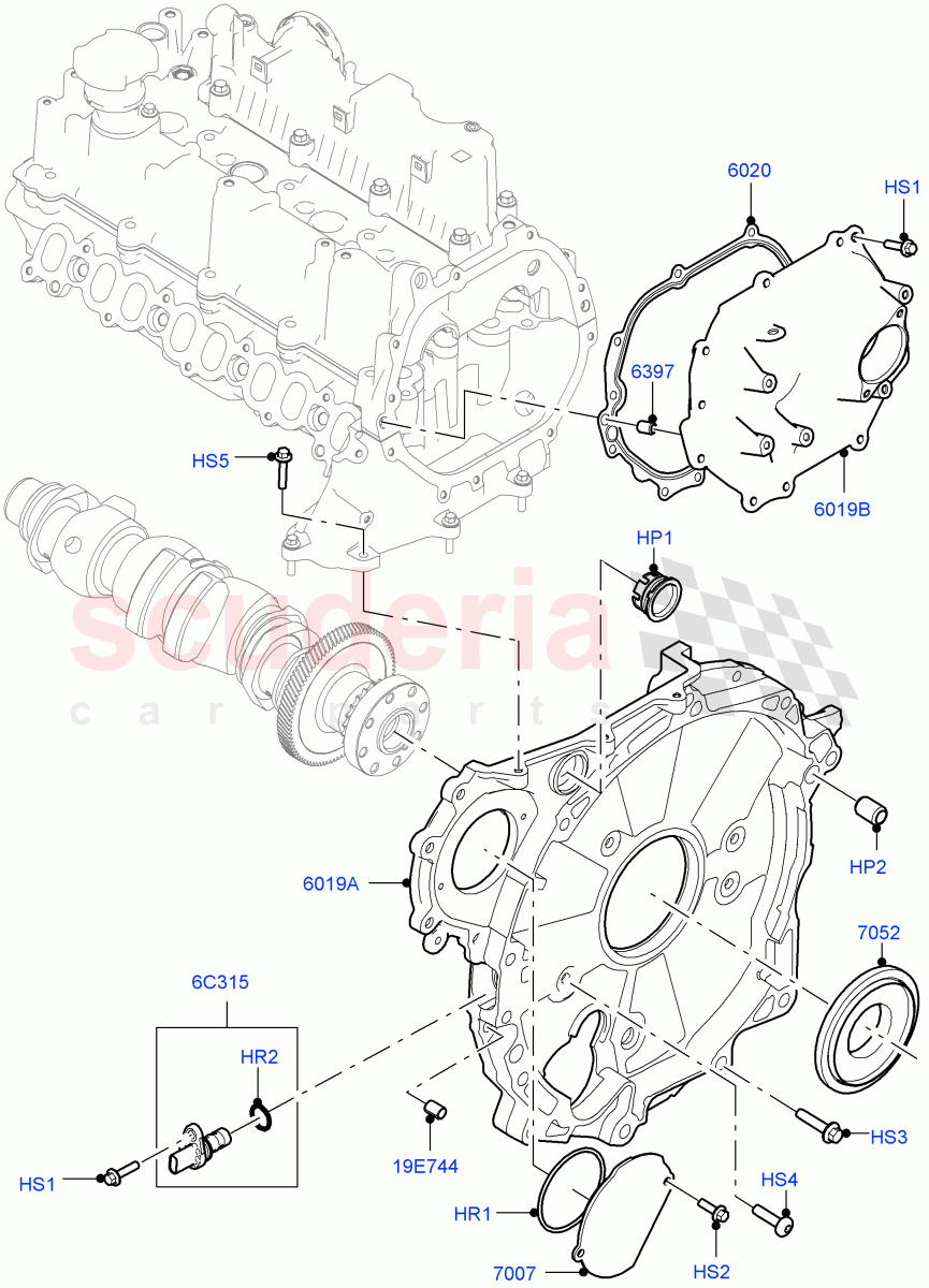 Timing Gear Covers (2.0L AJ20D4 Diesel High PTA, Halewood (UK), 2.0L AJ20D4 Diesel Mid PTA, 2.0L AJ20D4 Diesel LF PTA) of Land Rover Land Rover Discovery Sport (2015+) [2.0 Turbo Diesel]