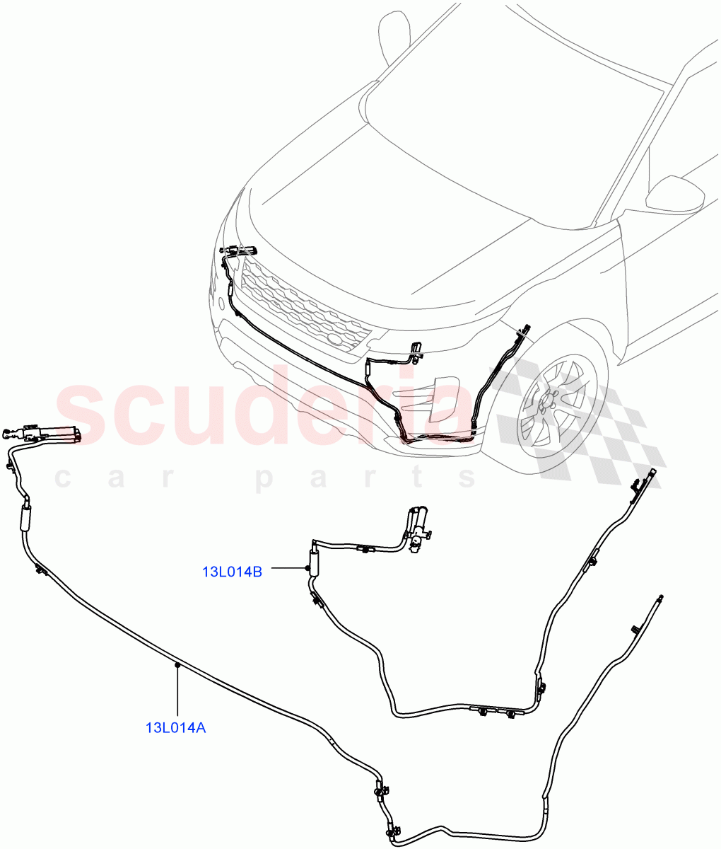 Headlamp Washer (Halewood (UK), With Headlamp Power Wash) of Land Rover Land Rover Range Rover Evoque (2019+) [1.5 I3 Turbo Petrol AJ20P3]