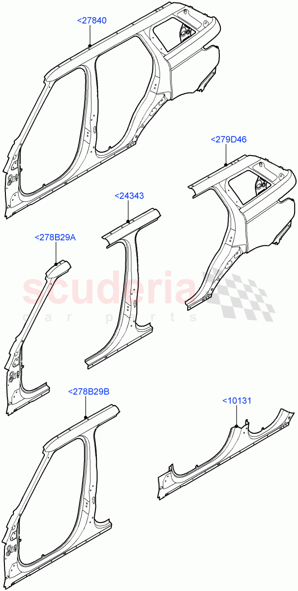 Side Panels - Outer of Land Rover Land Rover Range Rover Sport (2014+) [3.0 I6 Turbo Diesel AJ20D6]