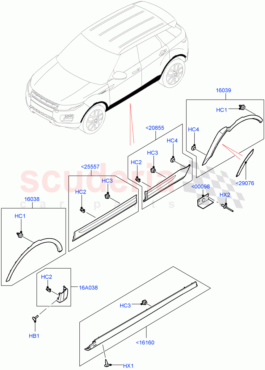 Body Mouldings (Changsu (China)) ((V) FROMEG000001) of Land Rover Land Rover Range Rover Evoque (2012-2018) [2.0 Turbo Petrol AJ200P]