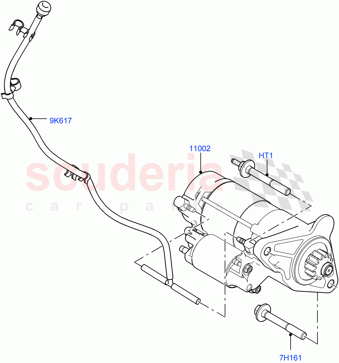 Starter Motor (2.0L I4 DSL MID DOHC AJ200, Itatiaia (Brazil), 2.0L I4 DSL HIGH DOHC AJ200) ((V) FROMGT000001) of Land Rover Land Rover Range Rover Evoque (2012-2018) [2.0 Turbo Diesel]