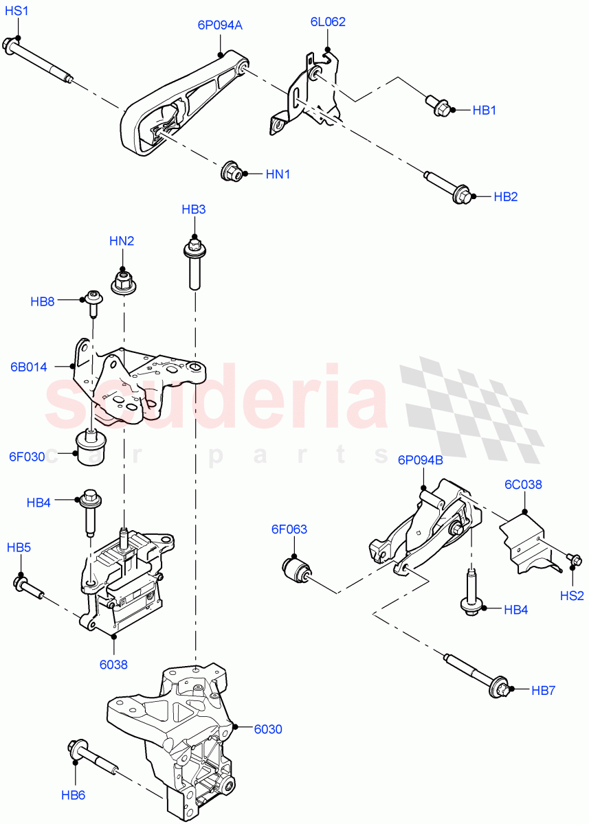 Engine Mounting(1.5L AJ20P3 Petrol High PHEV,Changsu (China))((V)FROMKG446857) of Land Rover Land Rover Discovery Sport (2015+) [1.5 I3 Turbo Petrol AJ20P3]