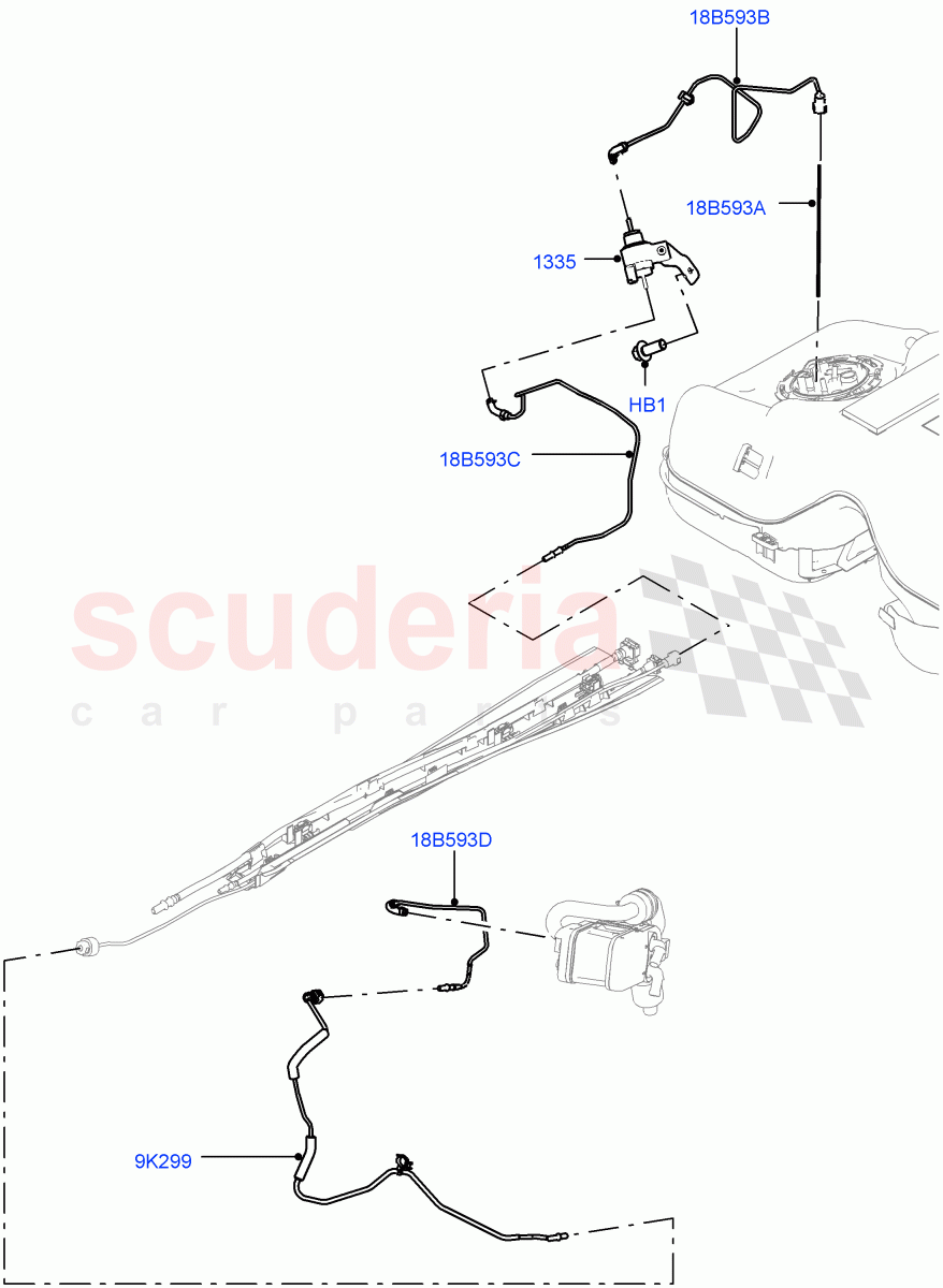 Auxiliary Fuel Fired Pre-Heater(Heater Fuel Supply)(Halewood (UK),Fuel Heater W/Pk Heat With Remote,Fuel Fired Heater With Park Heat,With Fuel Fired Heater,Fuel Heater W/Pk Heat Less Remote) of Land Rover Land Rover Discovery Sport (2015+) [2.0 Turbo Petrol AJ200P]