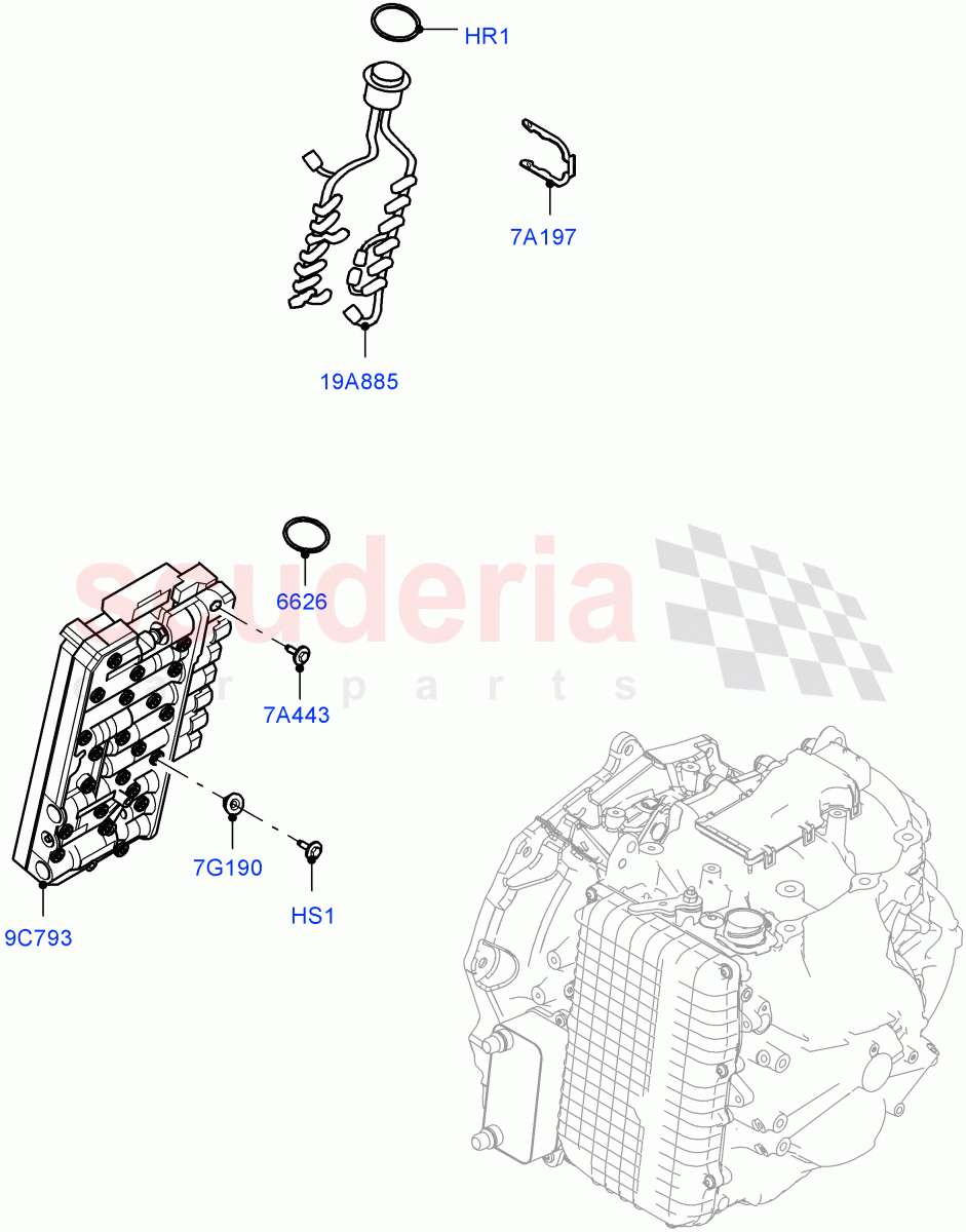 Valve Body - Main Control & Servo's(1.5L AJ20P3 Petrol High PHEV,8 Speed Automatic Trans 8G30,Halewood (UK),1.5L AJ20P3 Petrol High)((V)FROMLH000001) of Land Rover Land Rover Range Rover Evoque (2019+) [2.0 Turbo Petrol AJ200P]