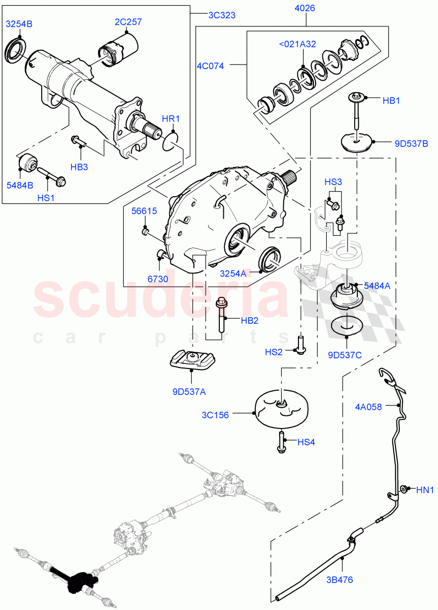 Front Axle Case(Nitra Plant Build)(3.0L AJ20D6 Diesel High,2.0L I4 High DOHC AJ200 Petrol,3.0L AJ20P6 Petrol High)((V)FROMM2000001) of Land Rover Land Rover Discovery 5 (2017+) [3.0 Diesel 24V DOHC TC]