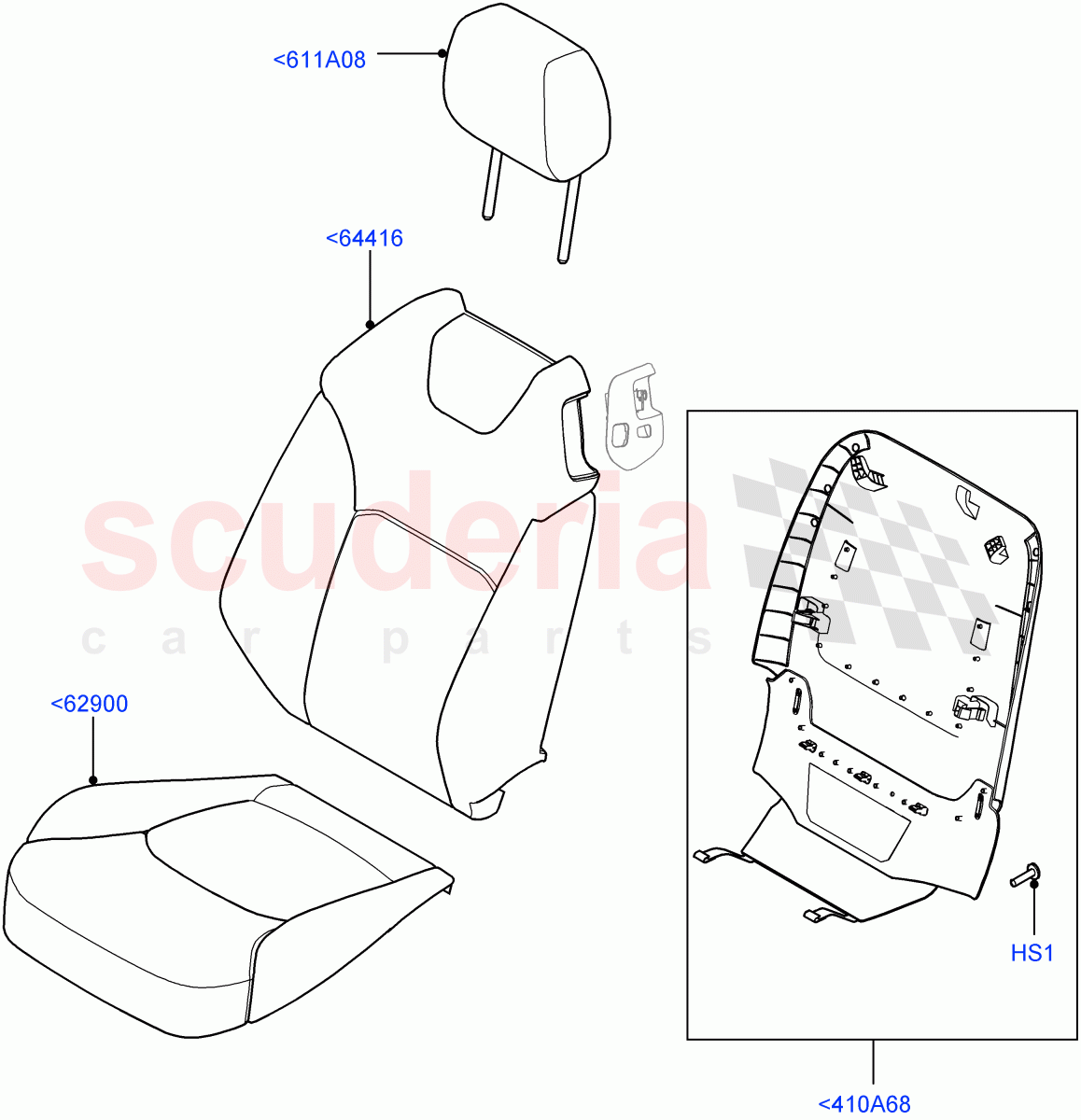 Front Seat Covers(2 Door Convertible,Taurus Leather Perforated,Halewood (UK))((V)FROMGH000001) of Land Rover Land Rover Range Rover Evoque (2012-2018) [2.0 Turbo Petrol GTDI]