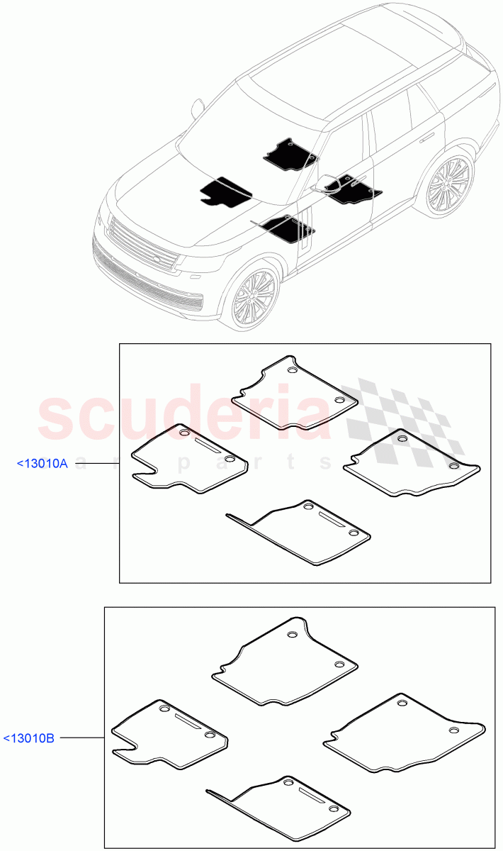 Floor Mats of Land Rover Land Rover Range Rover (2022+) [4.4 V8 Turbo Petrol NC10]