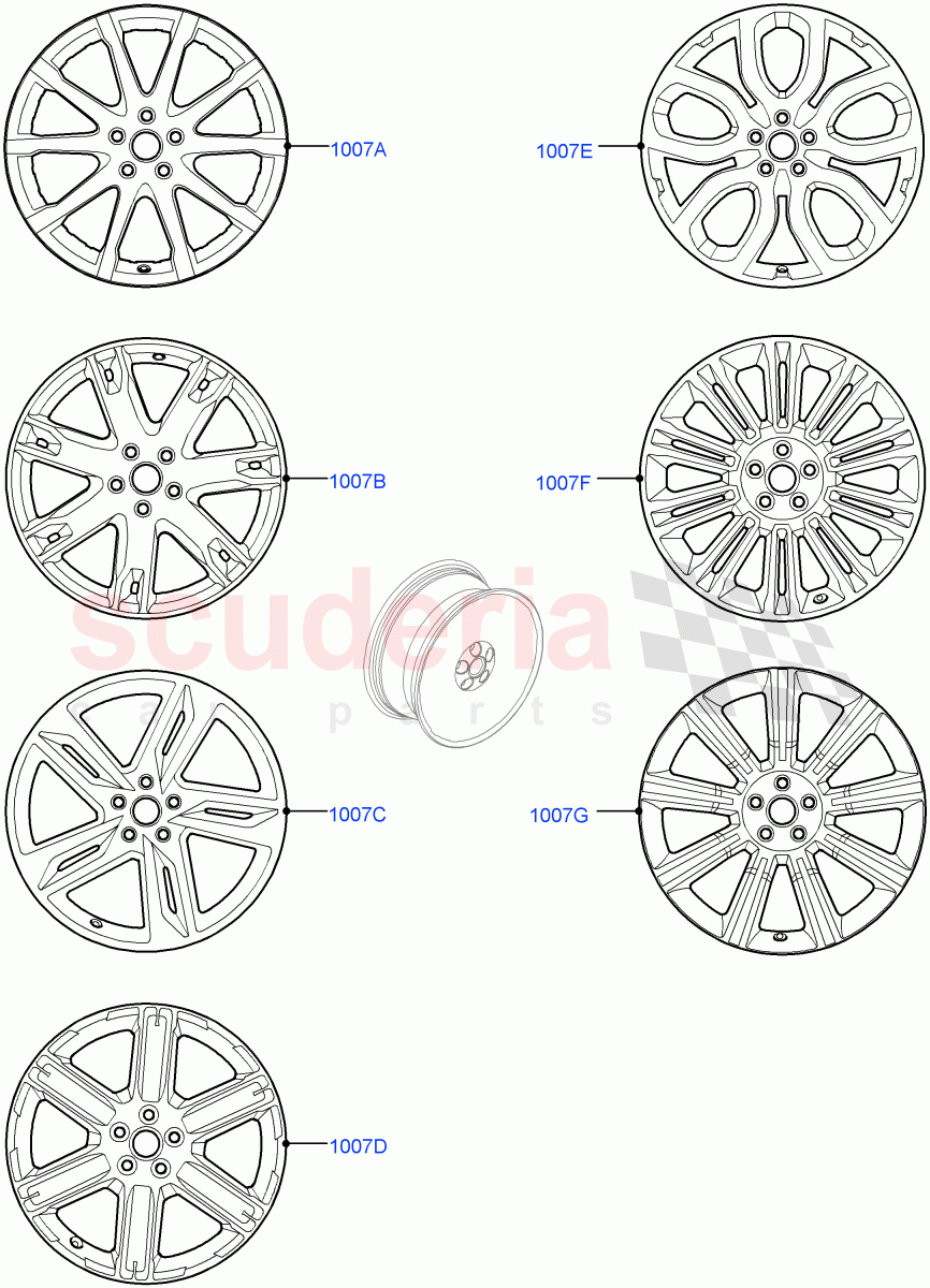 Wheels(Halewood (UK))((V)FROMCH000001) of Land Rover Land Rover Range Rover Evoque (2012-2018) [2.0 Turbo Petrol AJ200P]