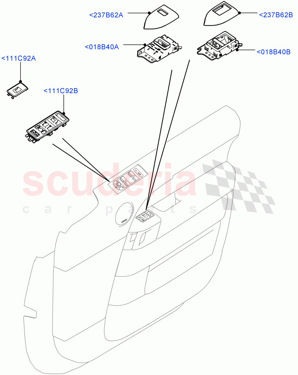 Front Door Trim Installation(For Switches) of Land Rover Land Rover Range Rover Sport (2014+) [3.0 I6 Turbo Petrol AJ20P6]