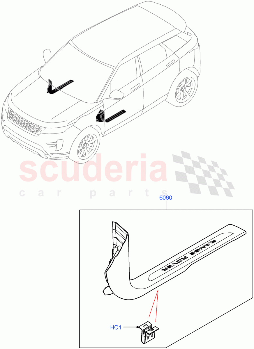 Door Sill Finishers(Halewood (UK)) of Land Rover Land Rover Range Rover Evoque (2019+) [1.5 I3 Turbo Petrol AJ20P3]