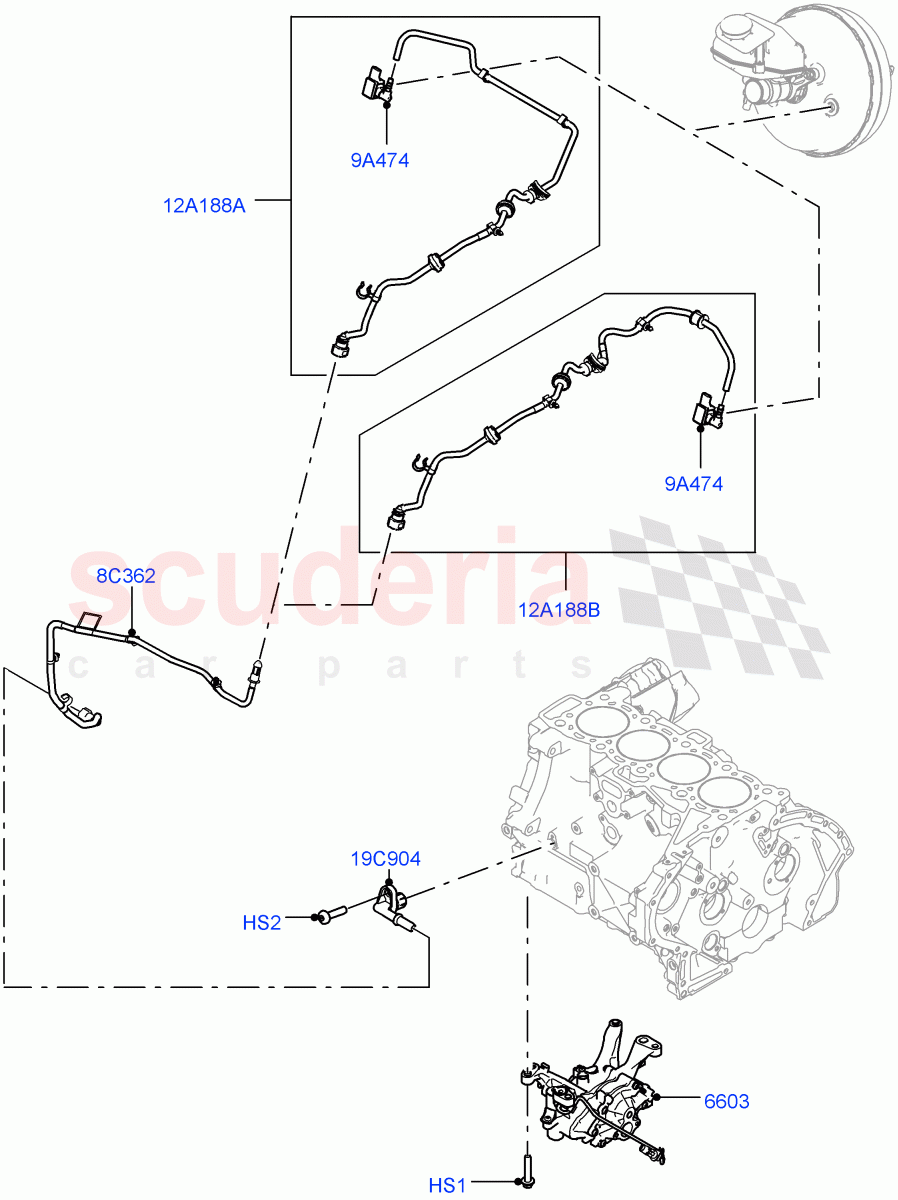 Vacuum Control And Air Injection (2.0L AJ20P4 Petrol High PTA, Halewood (UK), 2.0L AJ20P4 Petrol E100 PTA, 2.0L AJ20P4 Petrol Mid PTA) ((V) TOLH999999) of Land Rover Land Rover Range Rover Evoque (2019+) [2.0 Turbo Petrol AJ200P]