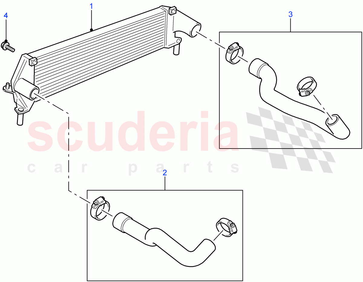 Intercooler Hoses((V)FROM7A000001,(V)TOBA999999) of Land Rover Land Rover Defender (2007-2016)