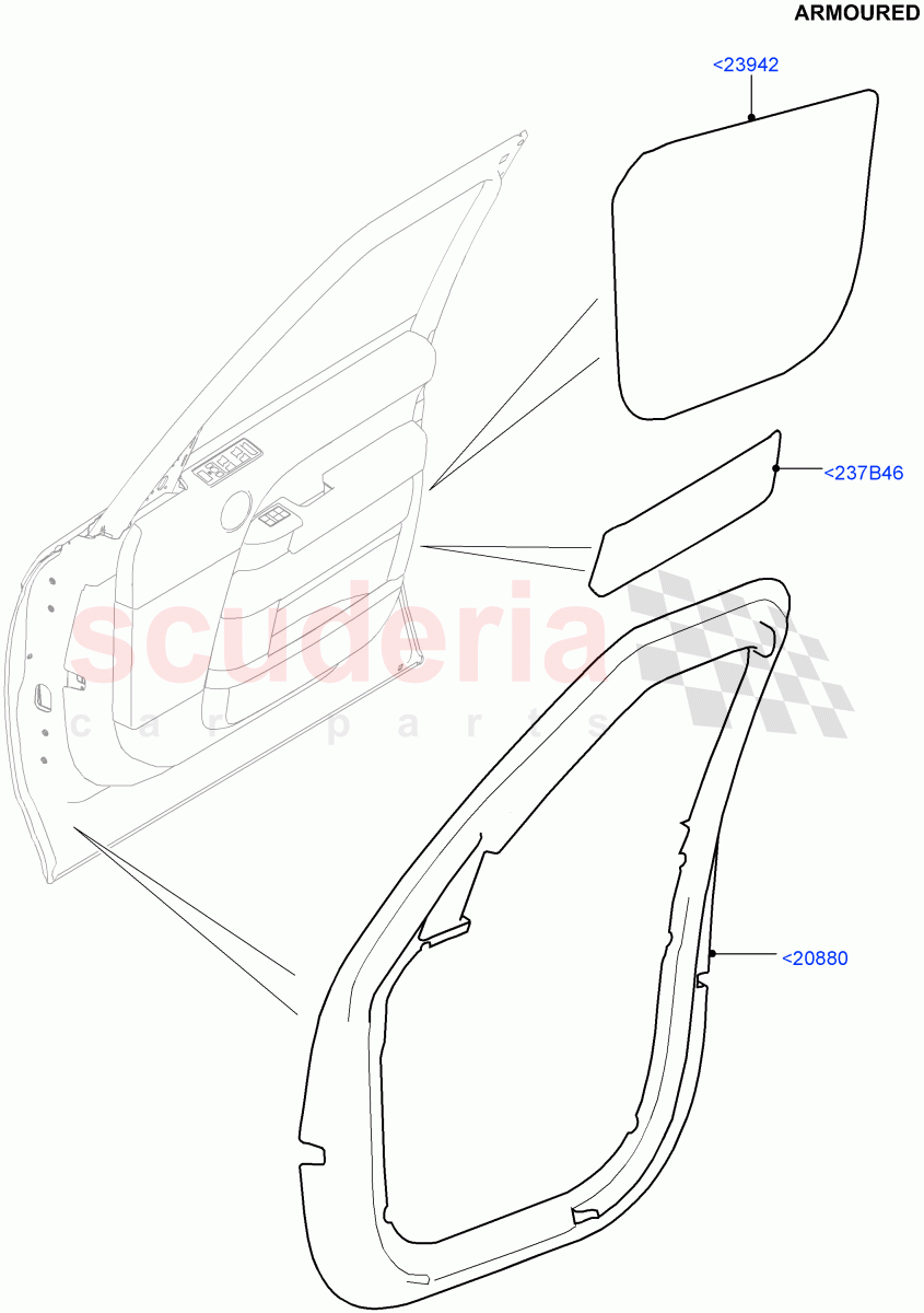 Front Door Trim Installation(Armoured)((V)FROMEA000001) of Land Rover Land Rover Range Rover (2012-2021) [2.0 Turbo Petrol AJ200P]