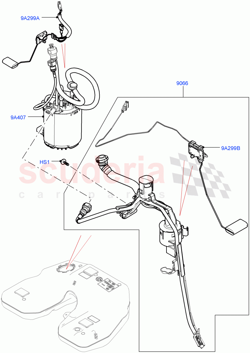 Fuel Pump And Sender Unit(3.0L 24V DOHC V6 TC Diesel,3.0L 24V V6 Turbo Diesel Std Flow) of Land Rover Land Rover Range Rover (2012-2021) [3.0 Diesel 24V DOHC TC]