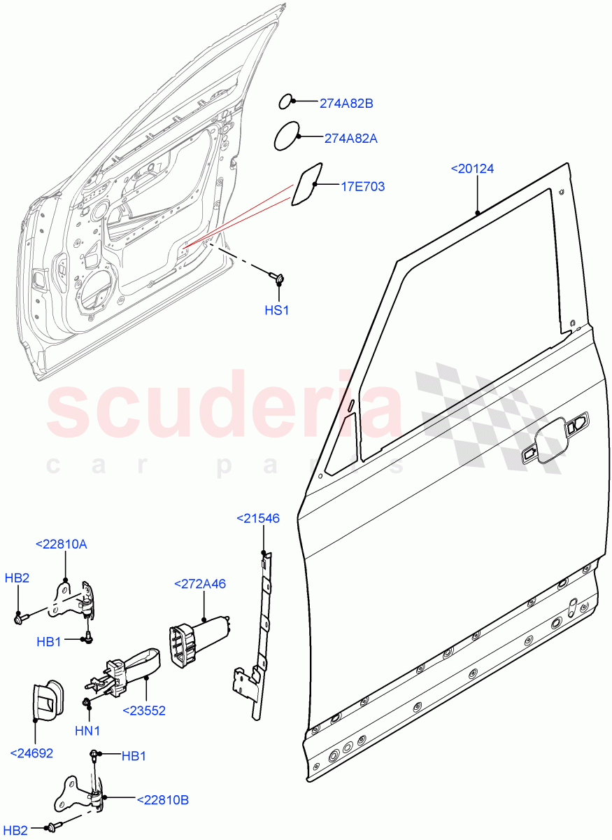 Front Doors, Hinges & Weatherstrips(Door And Fixings) of Land Rover Land Rover Defender (2020+) [2.0 Turbo Diesel]