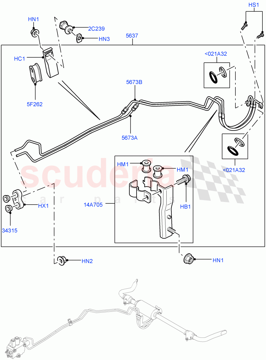Active Anti-Roll Bar System (ARC Pipes, Rear) (With Roll Stability Control) ((V) TO9A999999) of Land Rover Land Rover Range Rover Sport (2005-2009) [2.7 Diesel V6]
