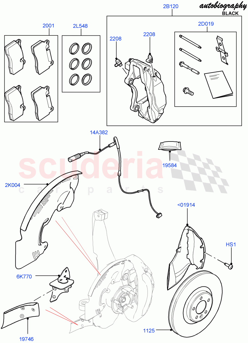 Front Brake Discs And Calipers(Autobiography Black / SV Autobiography)(Limited Package,Brake Calipers - Red,Less Version Package,Brake Calipers - Black)((V)FROMGA000001) of Land Rover Land Rover Range Rover (2012-2021) [5.0 OHC SGDI SC V8 Petrol]