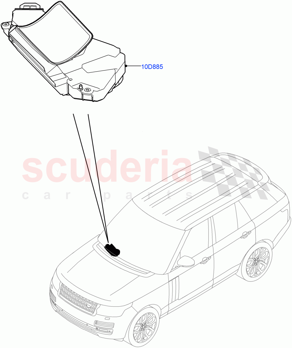 Head Up Display Module(Head Up Display)((V)FROMFA000001) of Land Rover Land Rover Range Rover (2012-2021) [5.0 OHC SGDI NA V8 Petrol]