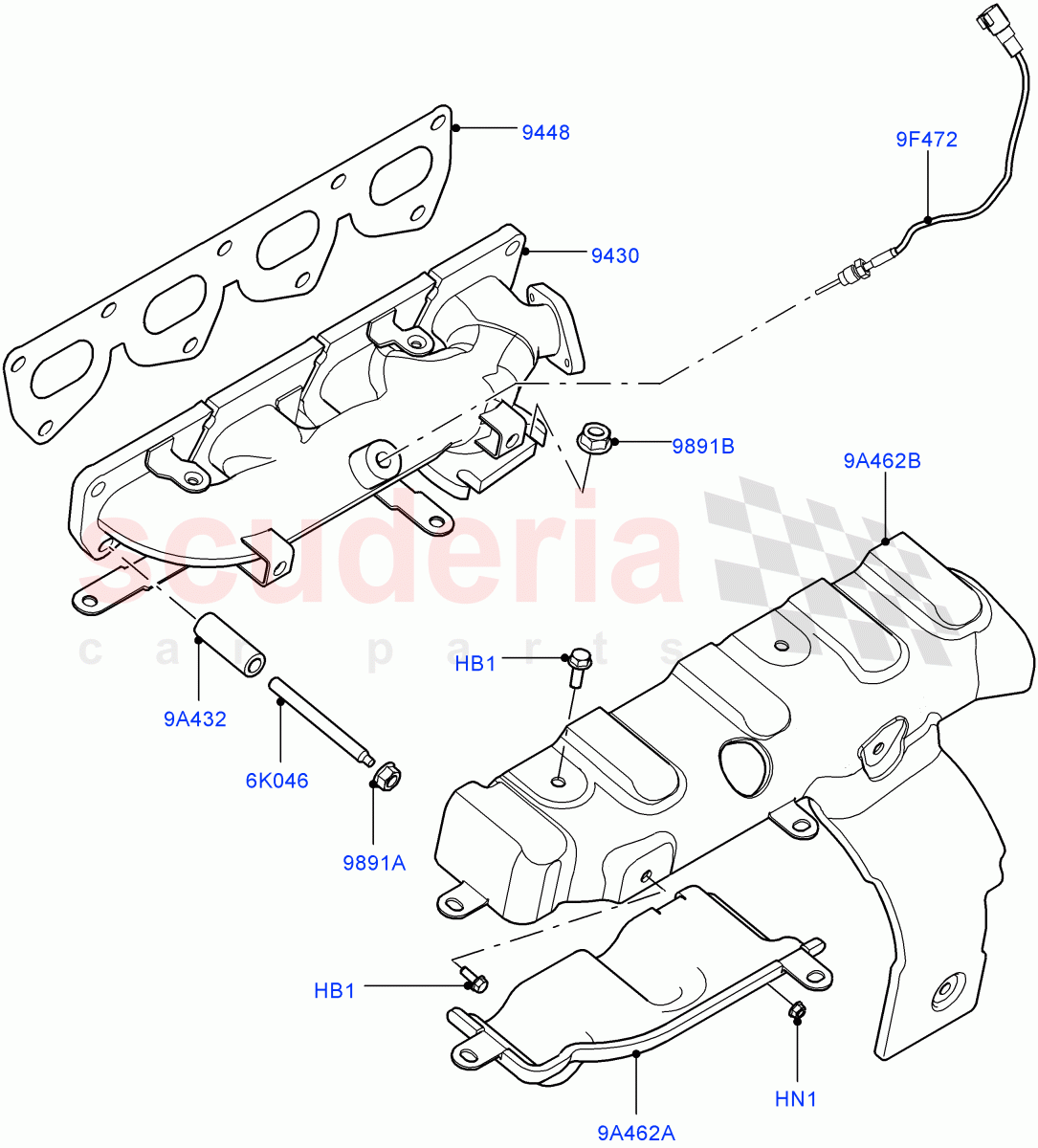 Exhaust Manifold (2.2L CR DI 16V Diesel) ((V) FROMBH000001) of Land Rover Land Rover Discovery Sport (2015+) [2.2 Single Turbo Diesel]