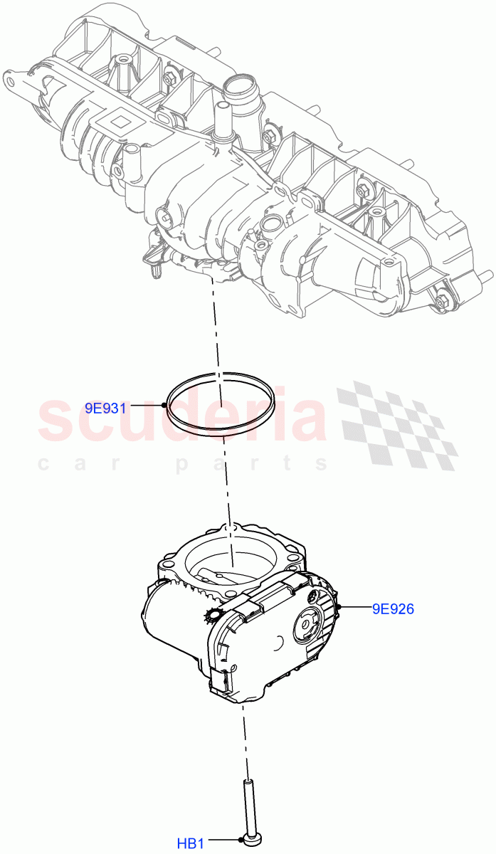 Throttle Housing (2.0L AJ20P4 Petrol E100 PTA, Itatiaia (Brazil)) ((V) FROMLT000001) of Land Rover Land Rover Discovery Sport (2015+) [2.0 Turbo Petrol AJ200P]