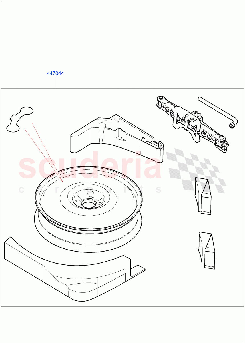 Accessory Wheels(Spare wheel kit, Nitra Plant Build, Solihull Plant Build) of Land Rover Land Rover Discovery 5 (2017+) [2.0 Turbo Petrol AJ200P]