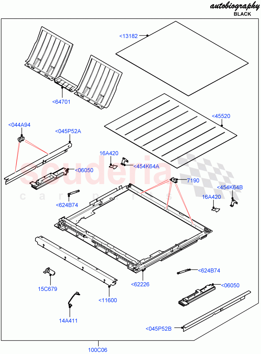 Load Compartment Trim(Autobiography Black / SV Autobiography)(Limited Edition Lux Leather,Loadspace Floor - Carpet,Perforated Soft Grain Leather,2S AL Leather Diamond,Loadspace Floor - Veneer)((V)FROMJA000001) of Land Rover Land Rover Range Rover (2012-2021) [2.0 Turbo Petrol AJ200P]