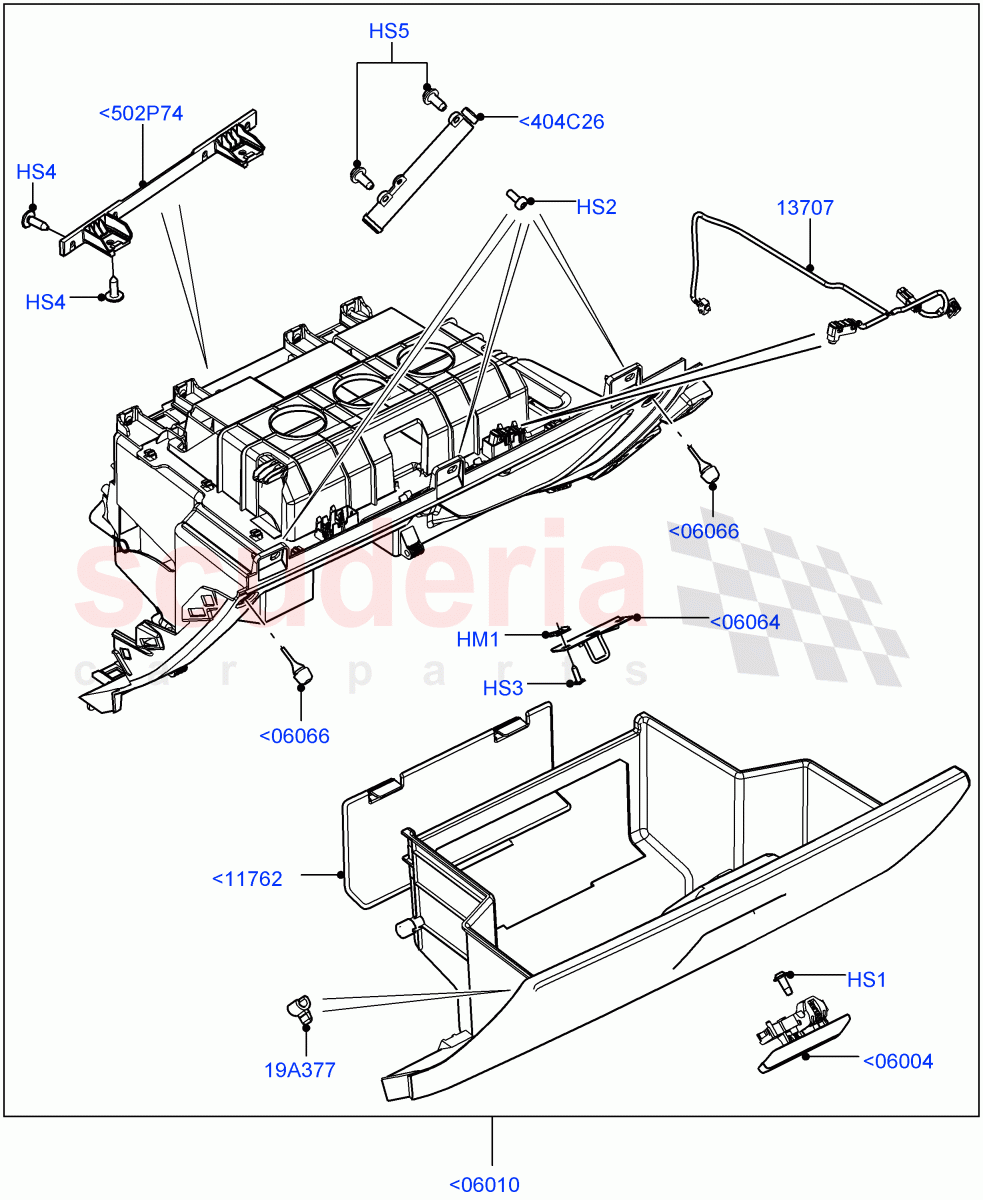 Glove Box (Changsu (China)) ((V) FROMEG000001) of Land Rover Land Rover Range Rover Evoque (2012-2018) [2.2 Single Turbo Diesel]