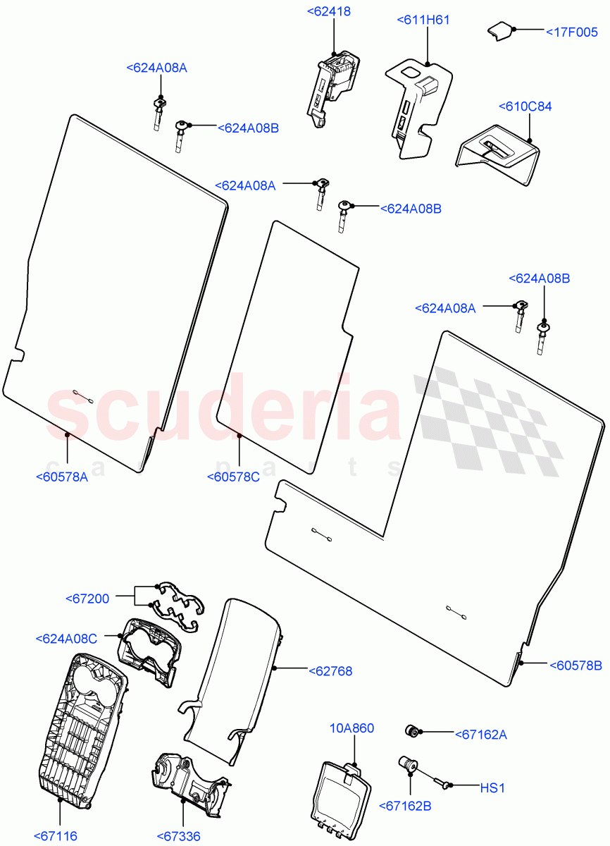 Rear Seat Back(Itatiaia (Brazil),With 60/40 Manual Fold Thru Rr Seat)((V)FROMGT000001) of Land Rover Land Rover Discovery Sport (2015+) [1.5 I3 Turbo Petrol AJ20P3]