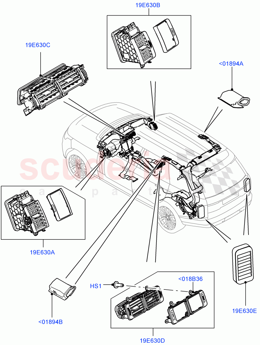 Air Vents, Louvres And Ducts(External Components)((V)FROMEA000001) of Land Rover Land Rover Range Rover (2012-2021) [3.0 I6 Turbo Diesel AJ20D6]