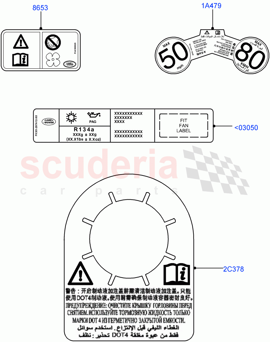 Labels(Warning Decals)(Changsu (China))((V)FROMEG000001) of Land Rover Land Rover Range Rover Evoque (2012-2018) [2.2 Single Turbo Diesel]