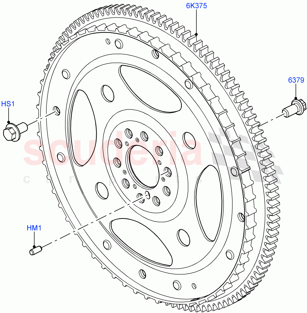 Flywheel(Solihull Plant Build)(3.0L DOHC GDI SC V6 PETROL)((V)FROMEA000001) of Land Rover Land Rover Discovery 4 (2010-2016) [3.0 DOHC GDI SC V6 Petrol]