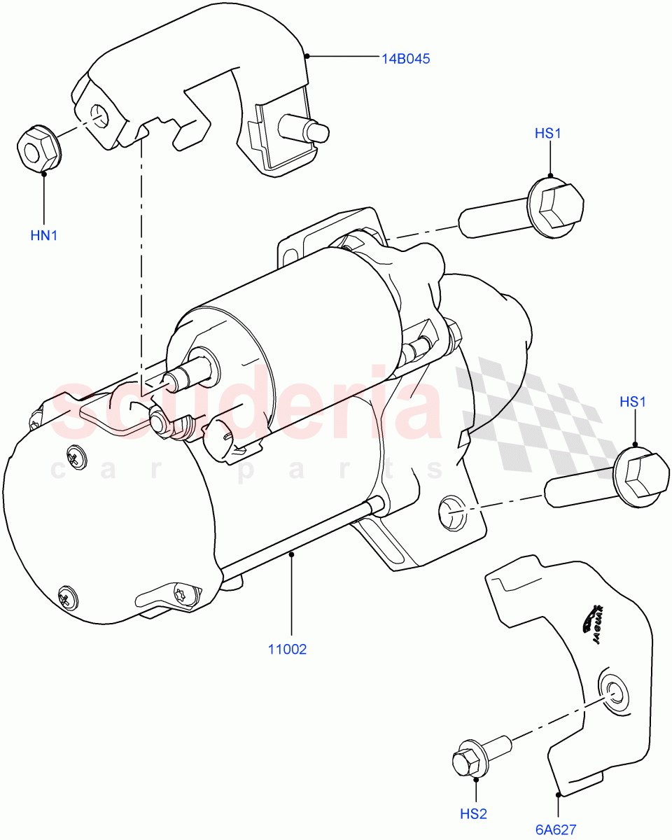 Starter Motor(2.0L 16V TIVCT T/C 240PS Petrol) of Land Rover Land Rover Range Rover Sport (2014+) [2.0 Turbo Petrol GTDI]