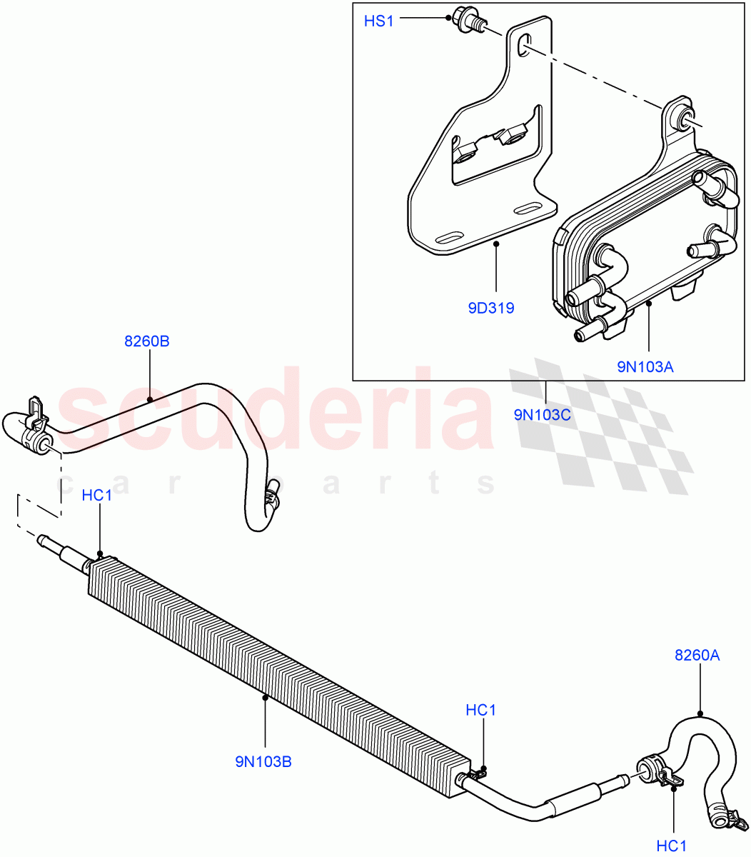 Fuel Cooler Assembly(Lion Diesel 2.7 V6 (140KW))((V)TO9A999999) of Land Rover Land Rover Range Rover Sport (2005-2009) [2.7 Diesel V6]