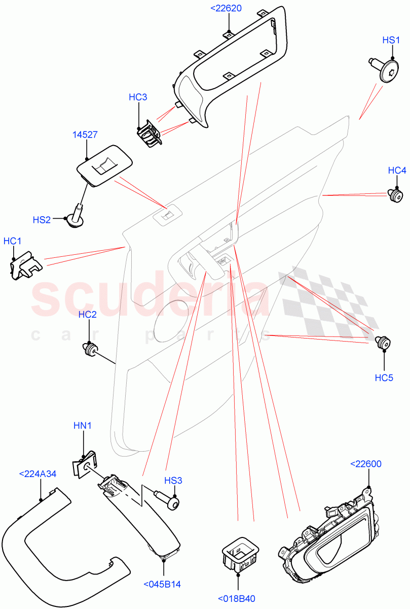 Rear Door Trim Installation(Changsu (China))((V)FROMFG000001,(V)TOKG446856) of Land Rover Land Rover Discovery Sport (2015+) [2.2 Single Turbo Diesel]