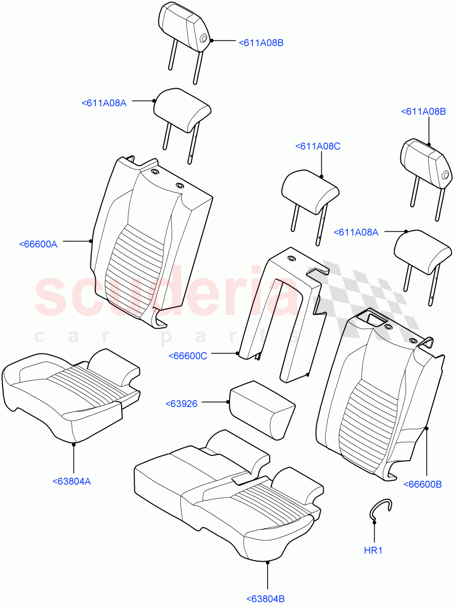 Rear Seat Covers(Windsor Leather,Halewood (UK),60/40 Load Through With Slide)((V)FROMLH000001) of Land Rover Land Rover Discovery Sport (2015+) [2.0 Turbo Diesel]