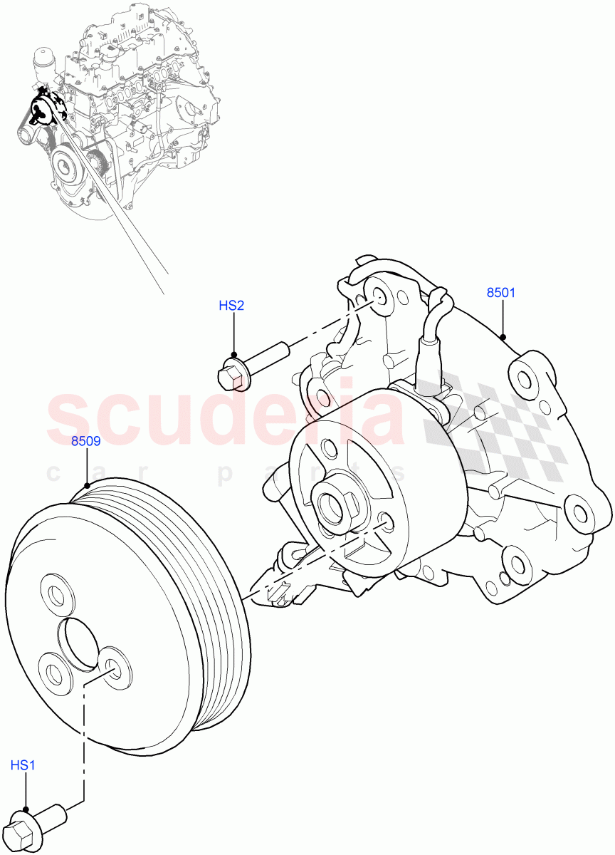 Water Pump (Main Unit) (2.0L AJ21D4 Diesel Mid) ((V) FROMMA000001) of Land Rover Land Rover Range Rover Velar (2017+) [2.0 Turbo Diesel AJ21D4]